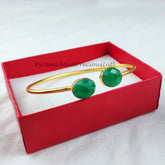 Green onyx bangle, gold plated handmade bangle, bohemian bangle, statement bangle, onyx jewelry